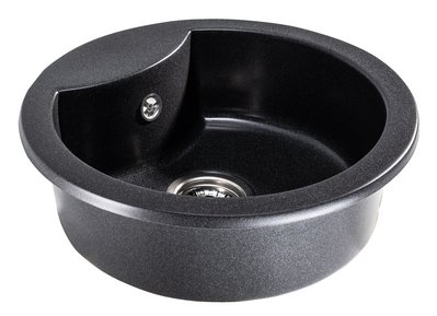 Кругла кухонна мийка Sink Quality Azurite BROCADE (черний із срібними вкрапленнями) 1438183974 фото