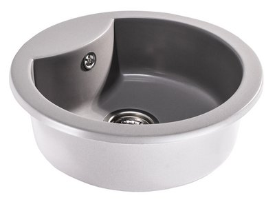Кругла кухонна мийка Sink Quality AZURITE GREY (колір сірий) 1385423380 фото