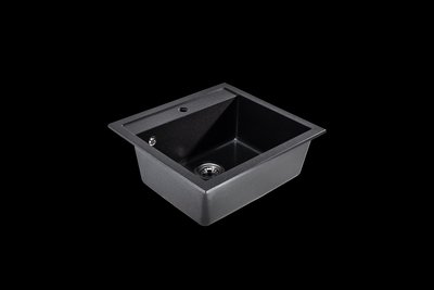 Квадратна гранітна кухонна мийка FERRUM Sink Quality (Польща) 1К60 BLACK (колір чорний) 1385793595 фото